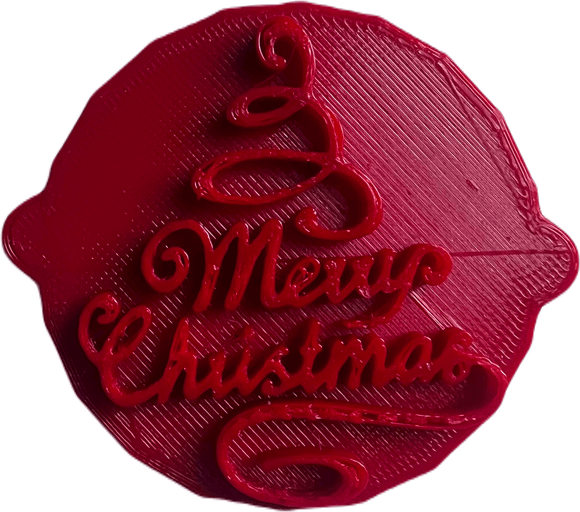 Merry Christmas Tree Holiday Cake and Biscuit Embosser Stamp