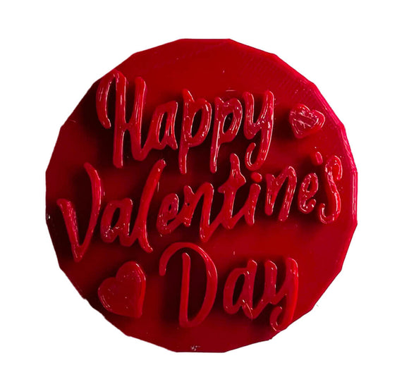 Happy Valentine’s Day Cookie Embosser Stamp used for pressing fondant icing and cake embossing