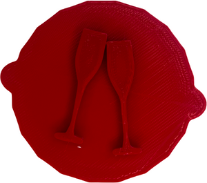 Champagne Glasses Cake and Biscuit Embosser Stamp for Bachelor Party