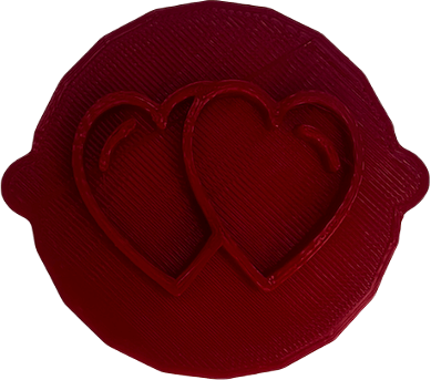 Love Embraced Double Heart Cake and Biscuit Embosser Stamp for Anniversaries