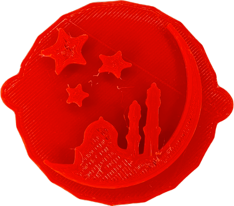 Serene Mosque and Stars Ramadan Cake and Biscuit Embosser Stamp