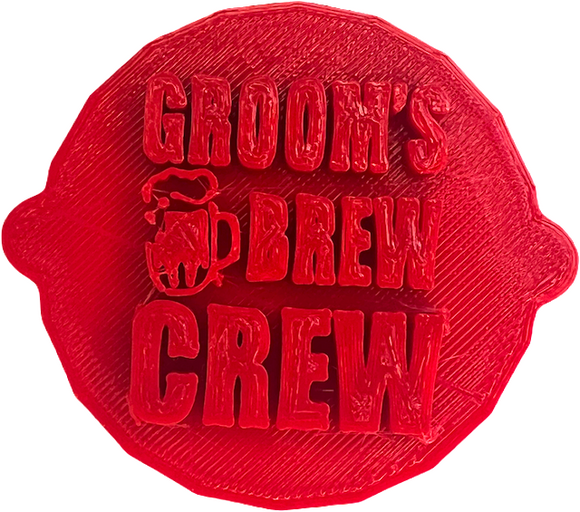 Groom's Brew Crew Cake and Biscuit Embosser Stamp for Stag Do