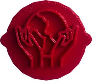 Hands Holding Earth 2 Earth Day Cake and Biscuit Embosser Stamp