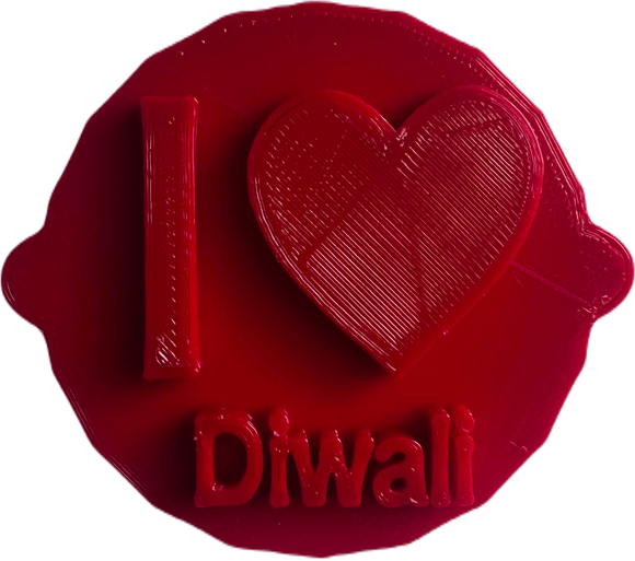 I Love Diwali Celebration Cake and Biscuit Embosser Stamp