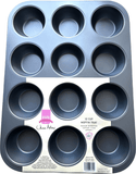 12 Cup Muffin Baking Tray - 26x35x3cm | Professional Grade
