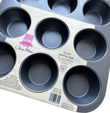 12 Cup Muffin Baking Tray - 26x35x3cm | Professional Grade