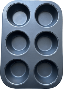 6 Cup Muffin Baking Tray - 10x7inch | Professional Grade