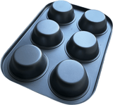 6 Cup Muffin Baking Tray - 10x7inch | Professional Grade