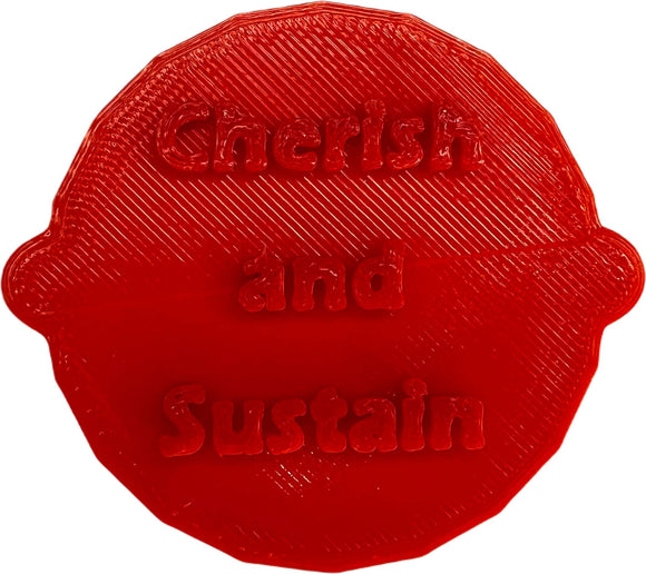 Cherish and Sustain Earth Day Cake and Biscuit Embosser Stamp
