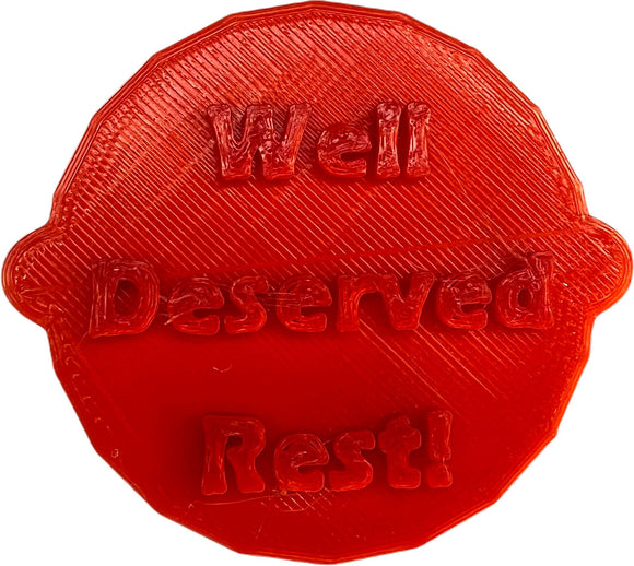 Well Deserved Rest - Retirement Cake and Biscuit Embosser Stamp