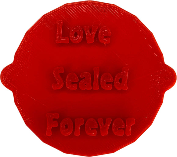 Love Sealed Forever Cake and Biscuit Embosser Stamp