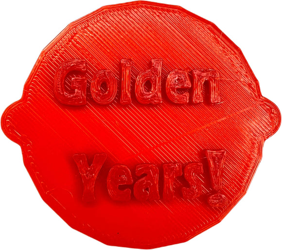Golden Years - Retirement Cake and Biscuit Embosser Stamp
