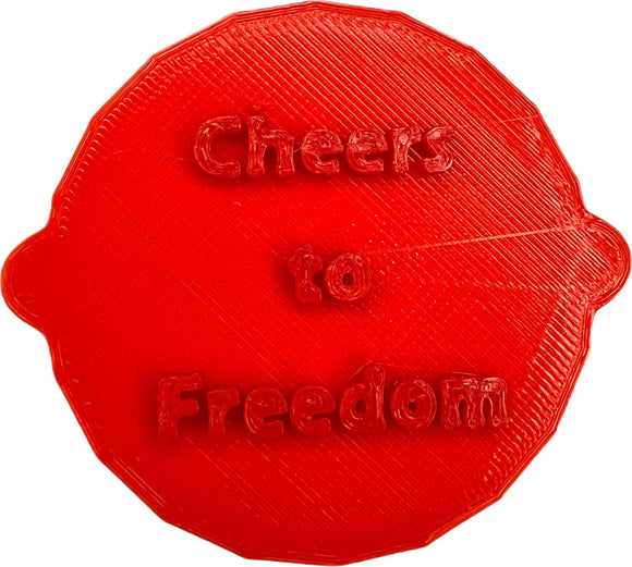Cheers to Freedom - Retirement Cake and Biscuit Embosser Stamp