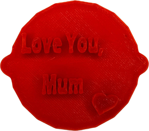 Love You, Mum Mother's Day Cake and Biscuit Embosser Stamp