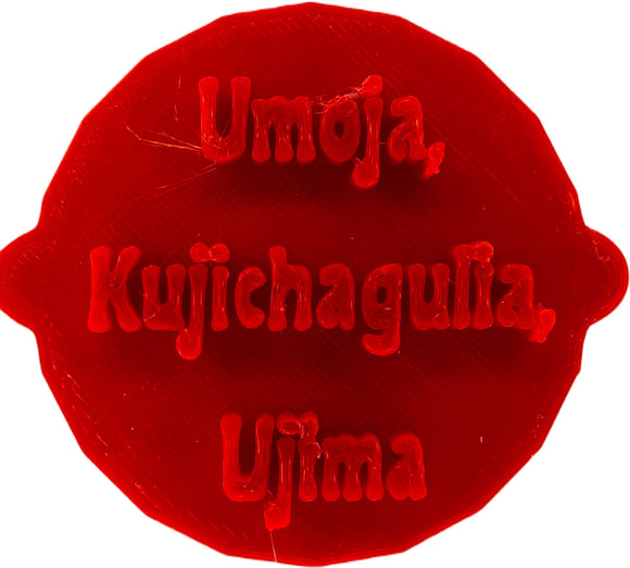 Umoja, Kujichagulia, Ujima Kwanzaa Cake and Biscuit Embosser Stamp