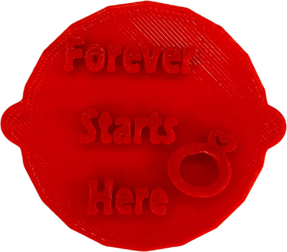 Forever Starts Here Cake and Biscuit Embosser Stamp