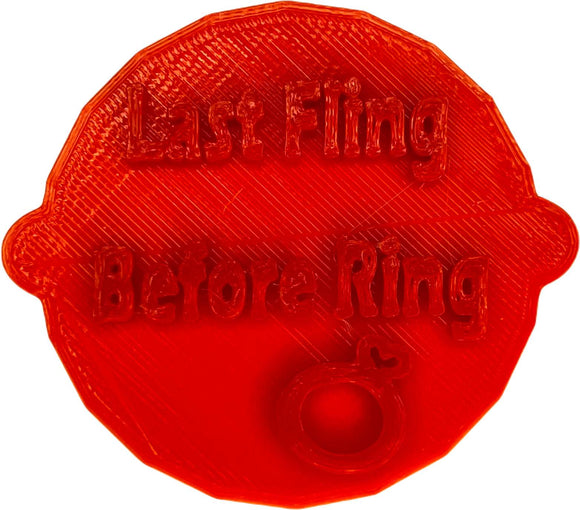 Last Fling, Before Ring Bachelorette/Bridal Shower Cake Stamp