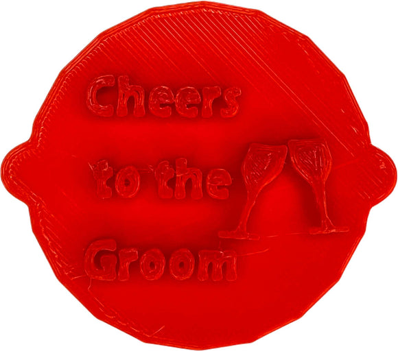 Cheers to the Groom Cake and Biscuit Embosser Stamp for Bachelor Party