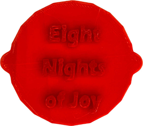 Eight Nights of Joy Hanukkah Celebration Cake and Biscuit Embosser Stamp