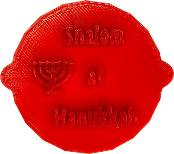 Shalom at Hanukkah Celebration Cake and Biscuit Embosser Stamp