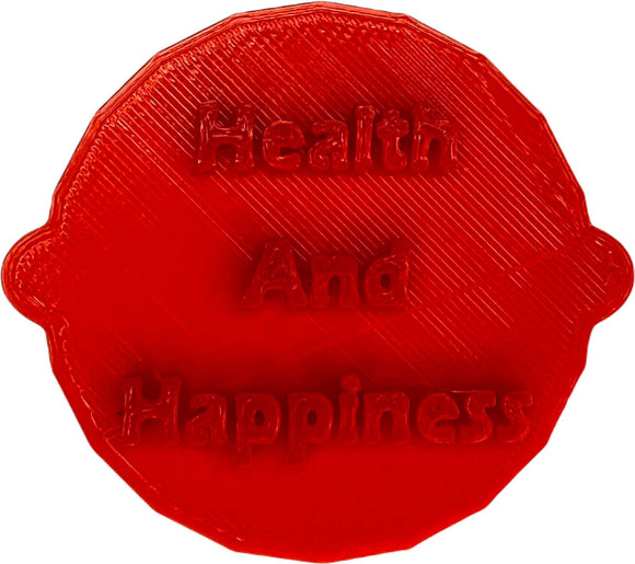 Health and Happiness Cake Stamp | Custom Biscuit Embosser Stamp