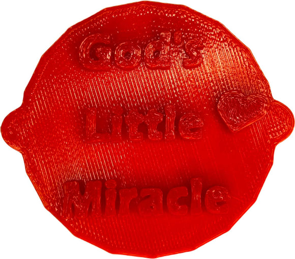 God's Little Miracle, Cake and Biscuit Fondant Embosser Stamp for Baby Showers