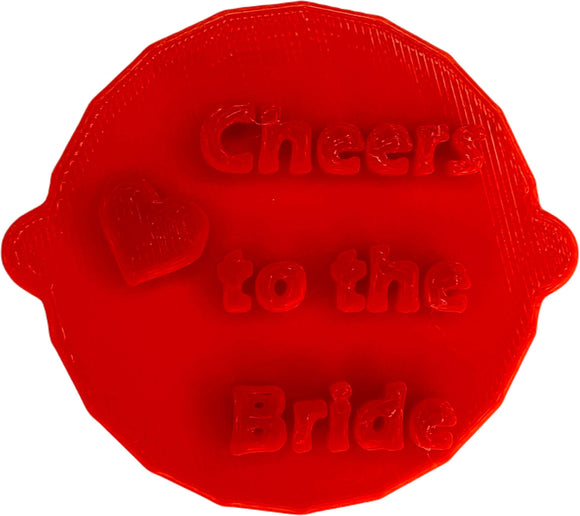 Cheers to the Bride Bridal Shower Cake, Cookie, Biscuit, Fondant Stamp