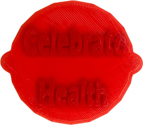 Celebrate Health Cake Stamp | Custom Biscuit Embosser Fondant Stamp