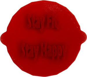 Stay Fit, Stay Happy Cake Stamp | Custom Biscuit Embosser Fondant Stamp