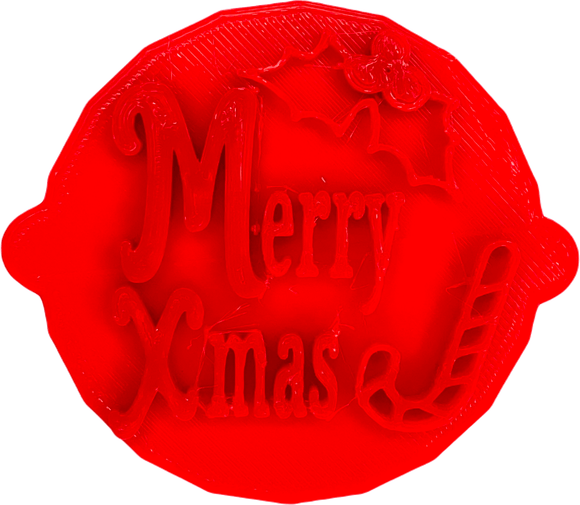 Merry Xmas Cake and Biscuit Embosser Stamp