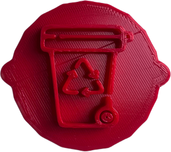 Recycling Can Earth Day Cake and Biscuit Embosser Stamp