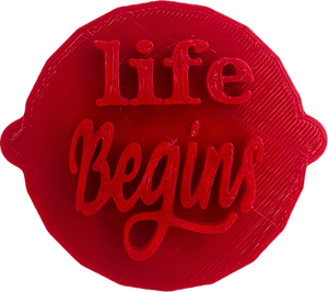 Thoughtful Life Begins Cake and Biscuit Embosser Stamp for Baby Showers