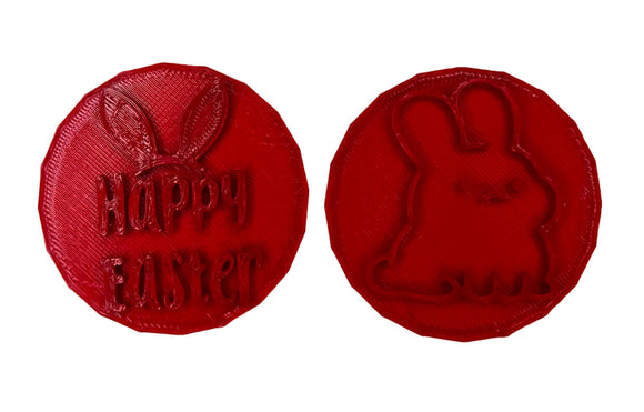 Happy Easter Cookie Embosser Stamp Set used for pressing fondant icing and cake embossing