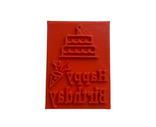 Square Happy Birthday cupcake and cookie embossing stamp