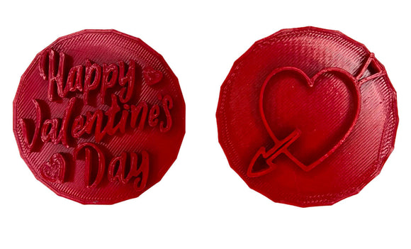 Valentine’s Day Cookie Embosser Stamp used for pressing fondant icing and cake embossing