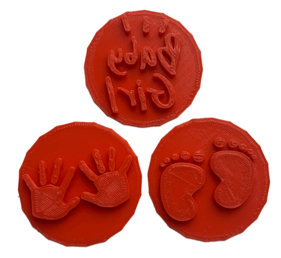 Baby Girl cupcake and cookie embossing stamp
